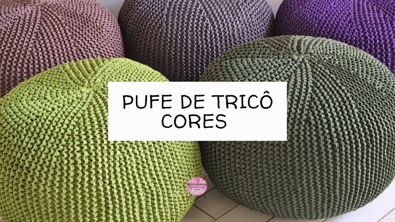 Como fazer Pufe de Tricô com fita de malha