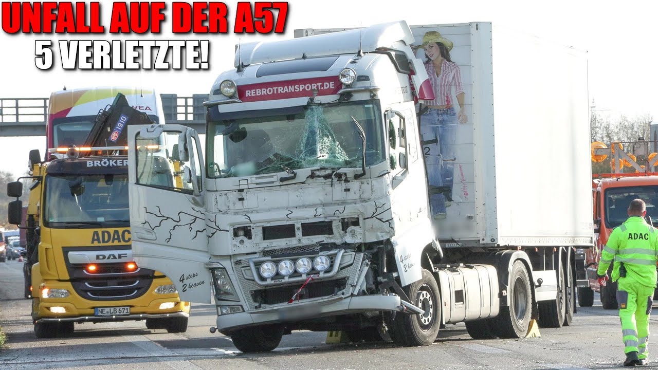 [LKW-UNFALL AUF DER A57] - 3 LKW & 1 Transporter beteiligt ~ Abschlepp- & Bergungsarbeiten -