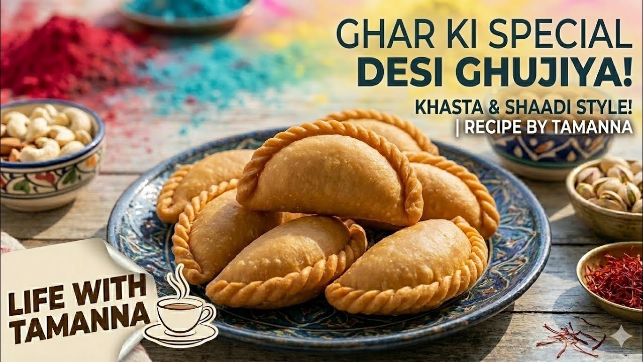 Perfect Holi Special Gujiya Recipe 😍 | Crispy & Khoya Bhari Gujiya Ghar Par