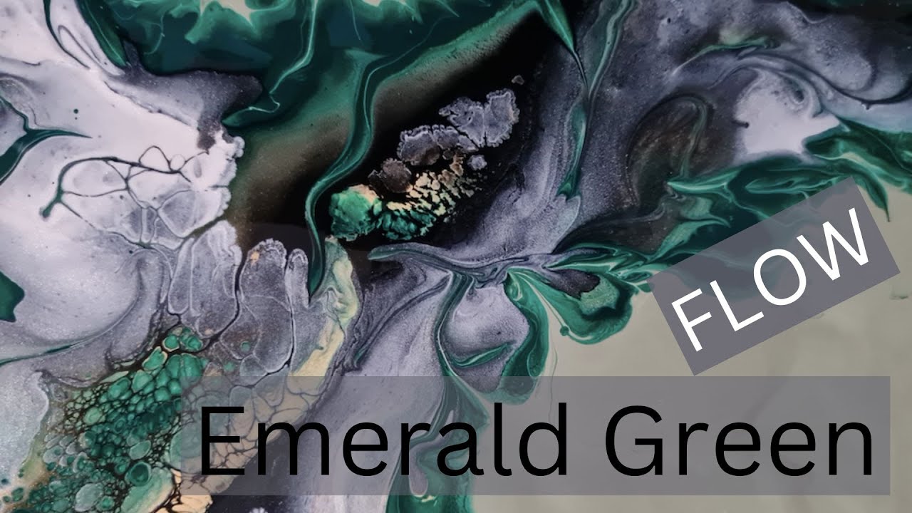 Emerald Green Flow Pouring Acrylics - HaAppy Flow #21