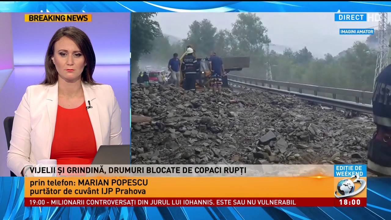 DN 1A, blocat între Măneciu şi Cheia din cauza aluviunilor
