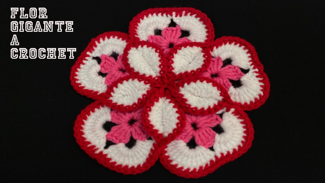 PASO A PASO PARA TEJER FLOR GRANDE A CROCHET
