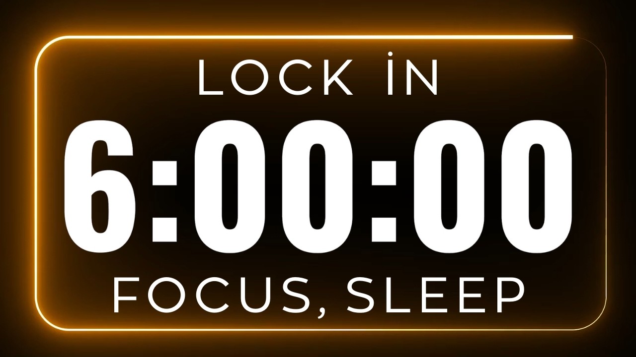 6 Hour Deep Focus Timer ⏳ Orange Neon Room | Rain & Fan White Noise for Studying, Working
