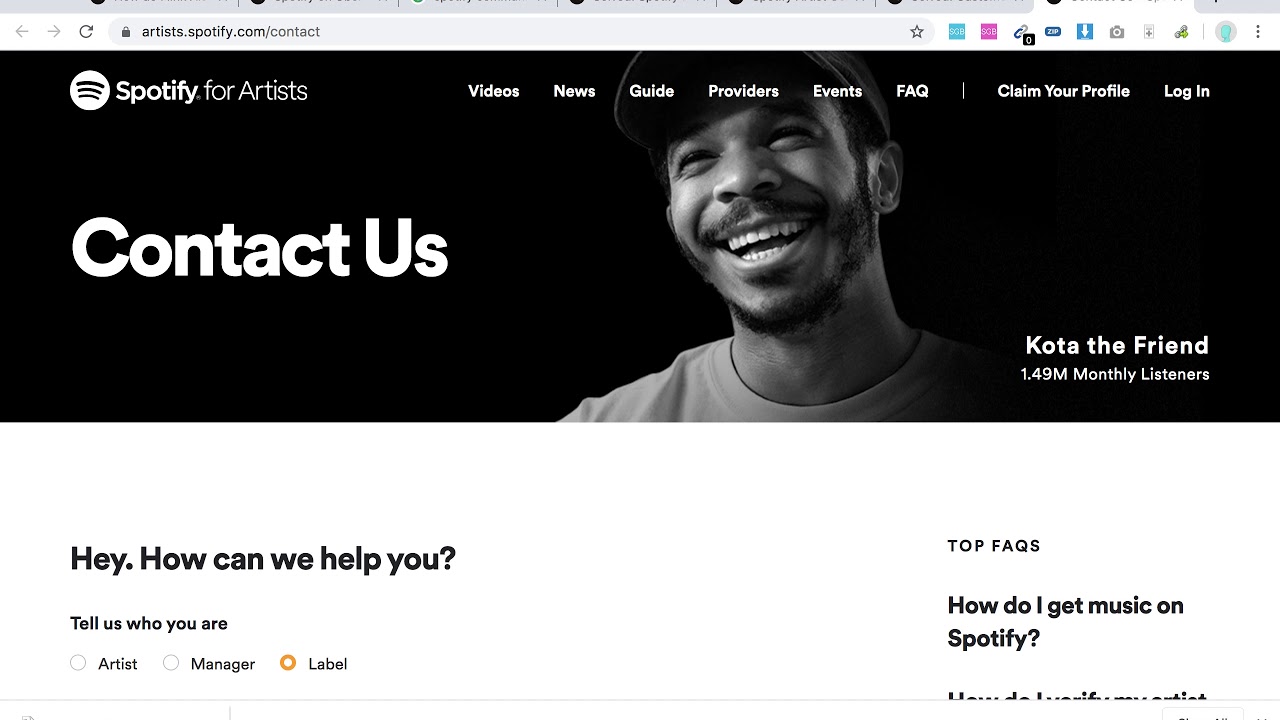 How to CONTACT SPOTIFY for ARTISTS?