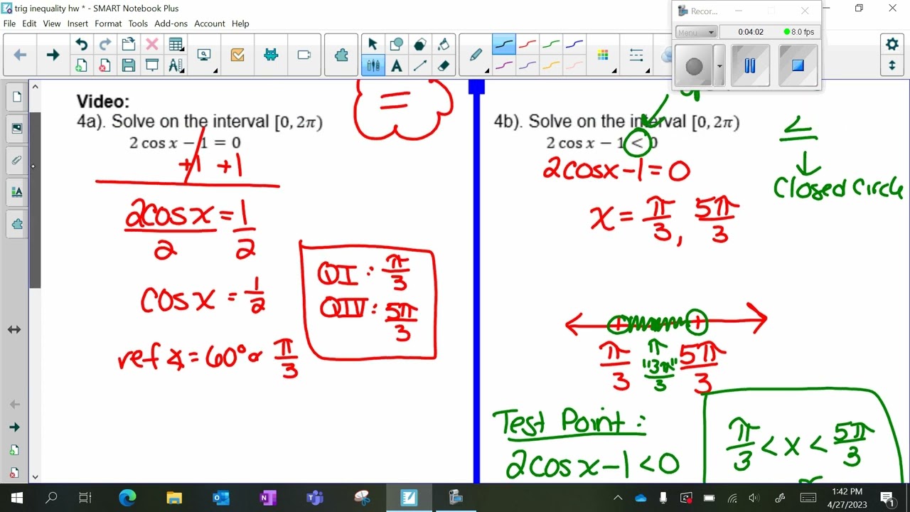 Solving Trig Inequalities