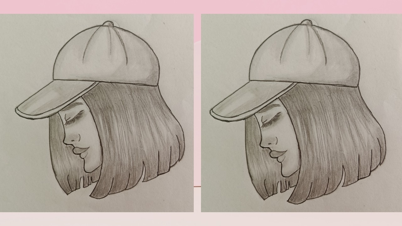 How to draw a pretty girl wearing a hat - Step-by-step tutorial #sketching #drawingtechniques #art
