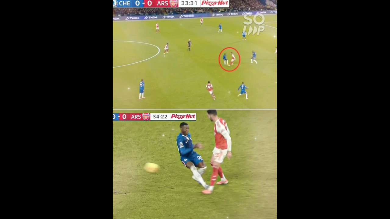 Moisés Caicedo received a red card after this tackle on Mikel Merino. 