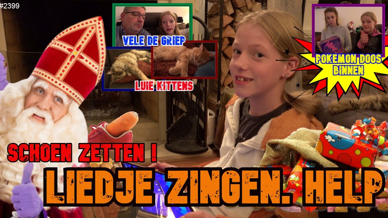 De GRIEP is bij ons THUIS. Daarom wat korte VIDEOS. SINTERKLAAS LIEDJES zingen met een TABLET? #2399