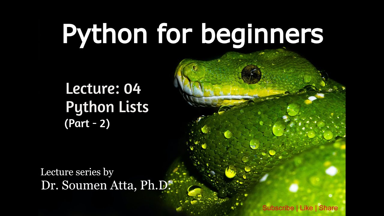 Lecture 05: Python Lists (Part 2)