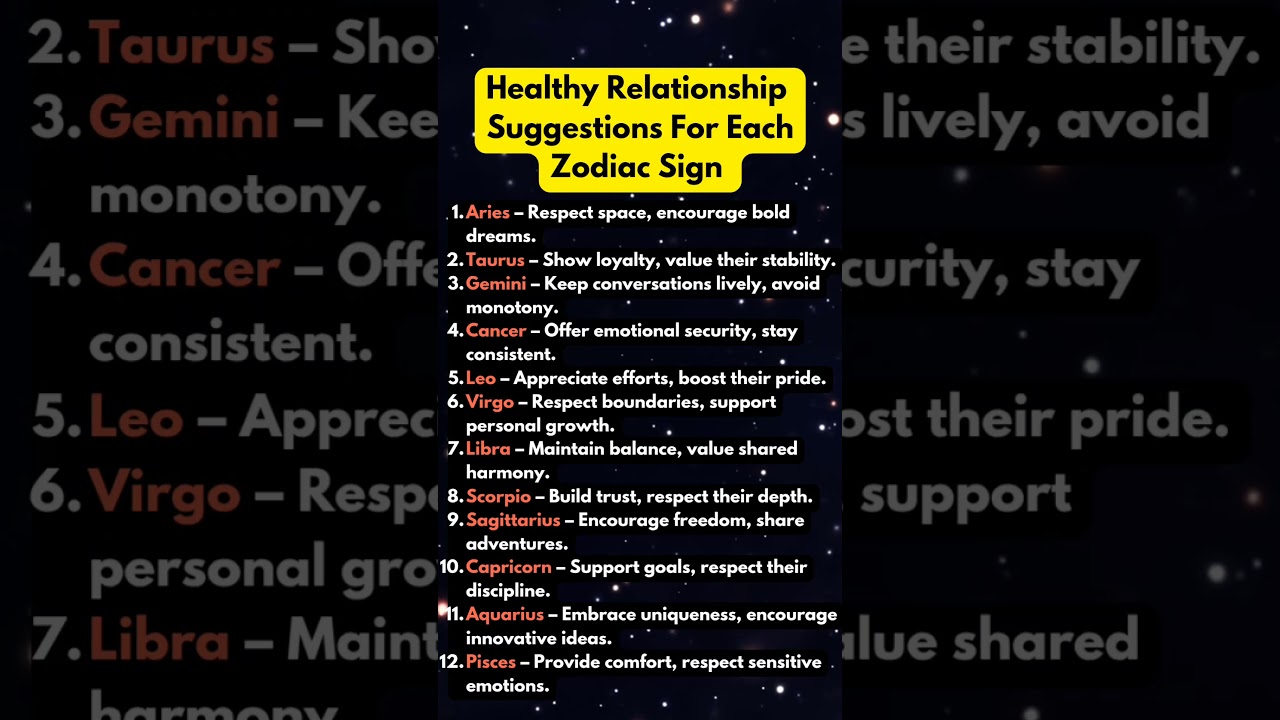 Zodiac Signs Healthy Relationship Advice