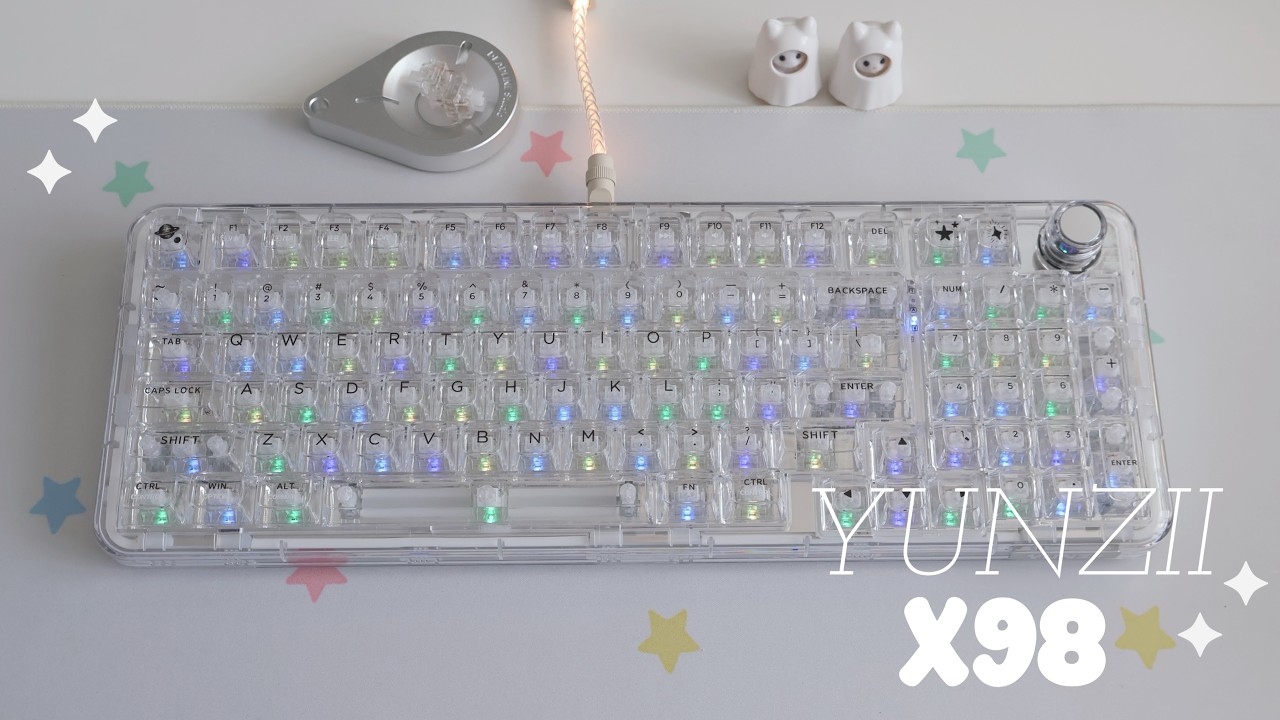 타건감 좋은 투명 키보드 💎✨ YUNZII X98