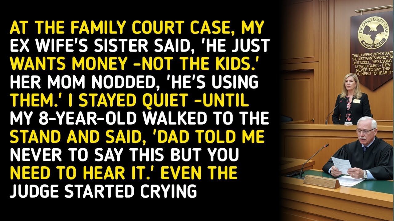 AT THE FAMILY COURT CASE, MY EX WIFE'S SISTER SAID, 'HE JUST WANTS MONEY -NOT THE KIDS.' HER MOM... 