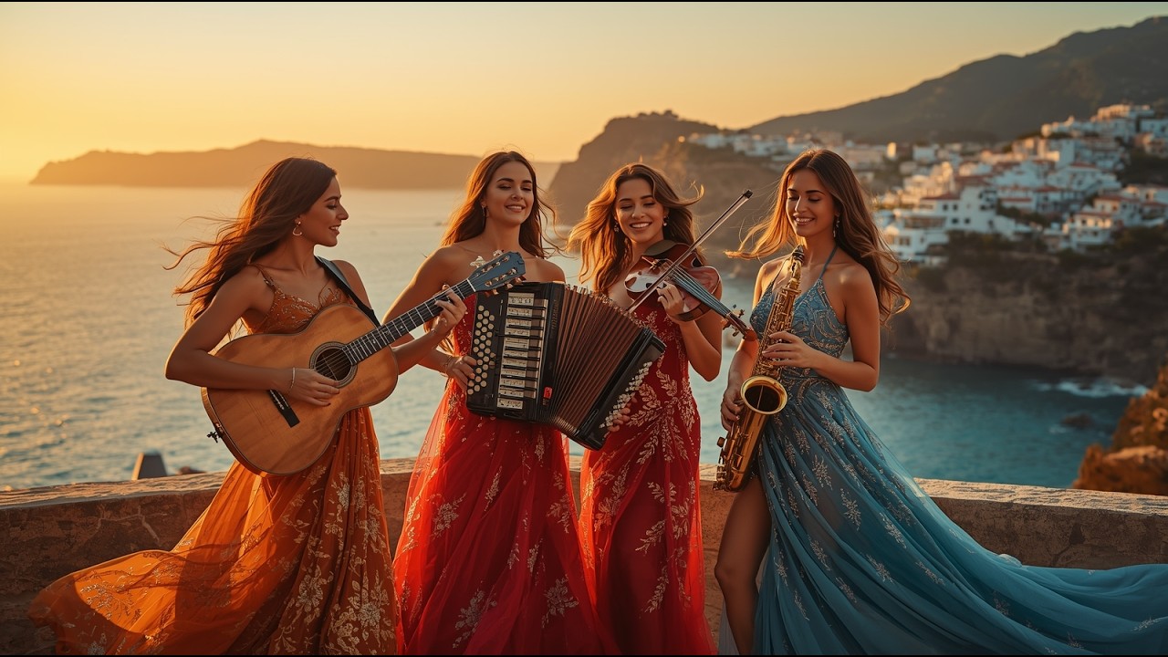 Mediterranean Glow Vibes | Flamenco Guitar, Sax, Accordion & Flute – Warm Night Mood