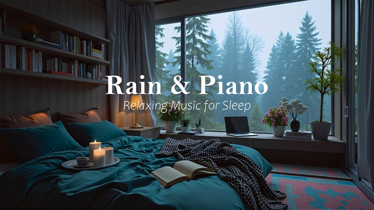 Rainy Night Piano ☔ Calm Music with Rain Sounds for Deep Sleep, Relaxation & Peaceful Night Mood