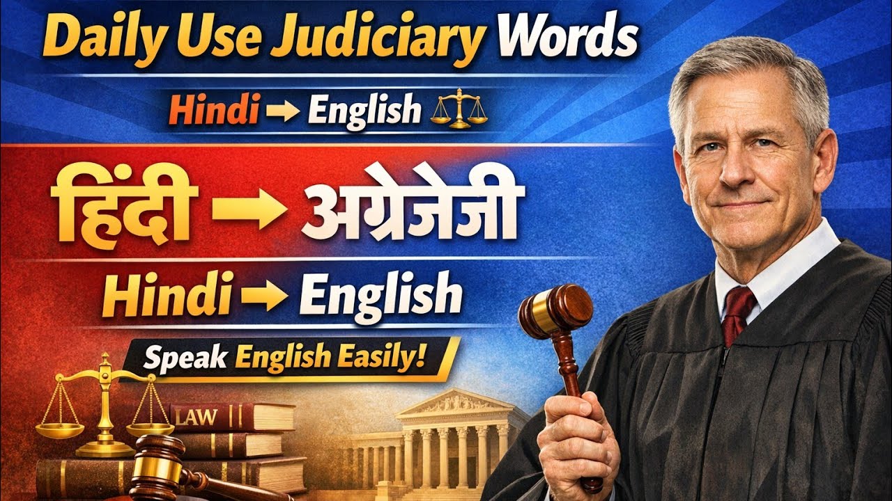 Daily Use Judiciary Words | Hindi to English Vocabulary ⚖️ | Speak English Easily
