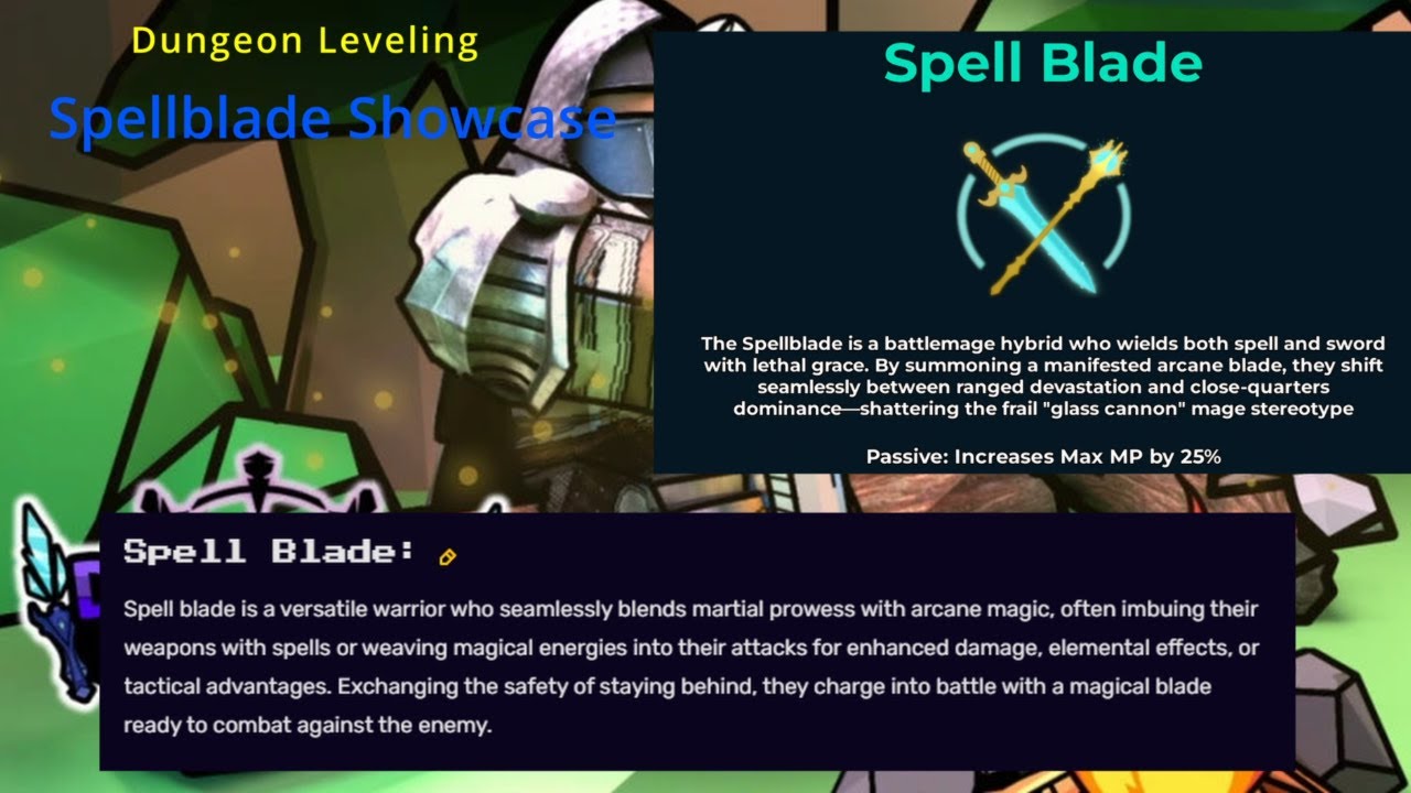 Spell Blade Class Showcase | Dungeon Leveling (Roblox)