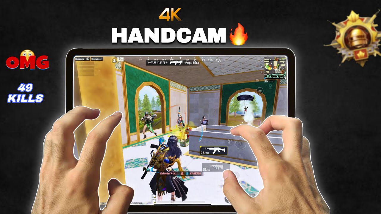 iPad Pro 👿 Handcam Pubg Test Smooth + 120Fps 🤯 5Finger Gameplay Best Control code 