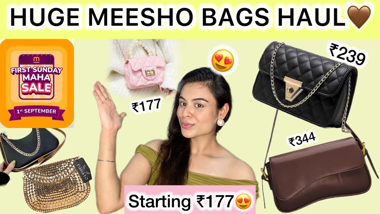 *HUGE* MEESHO BAGS HAUL🤍 | STARTING ₹177😱 | Mahak Arora #meesho
