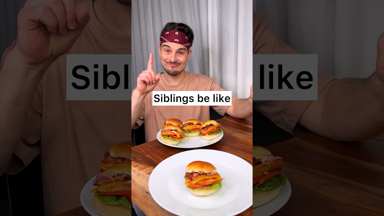 How to share food with siblings properly😌❤️🍔 | CHEFKOUDY