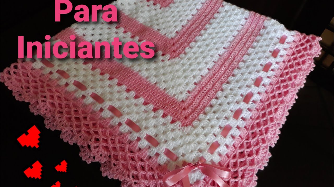 Manta de crochê para bebê fácil de fazer