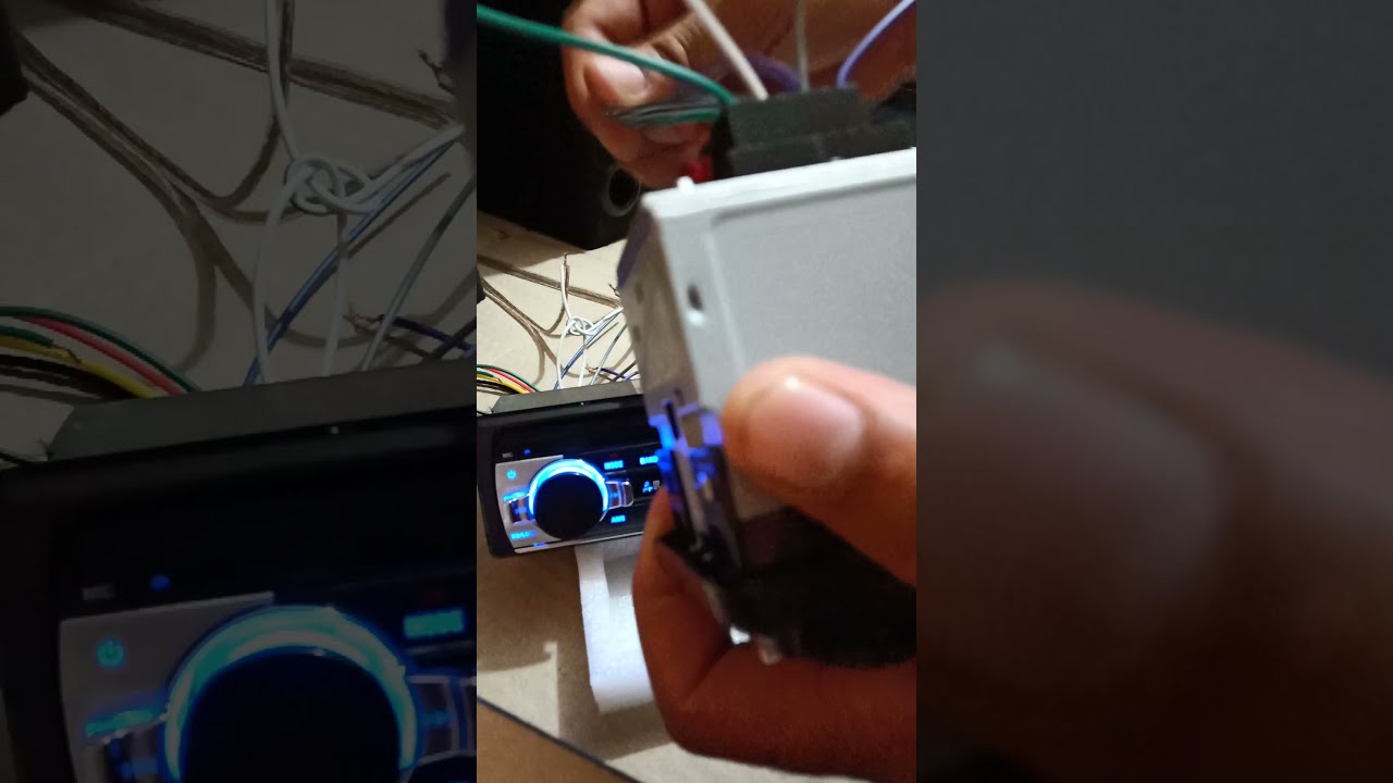 cara pasang kabel DC dan speaker Tape mobil JSD-520 Taffware