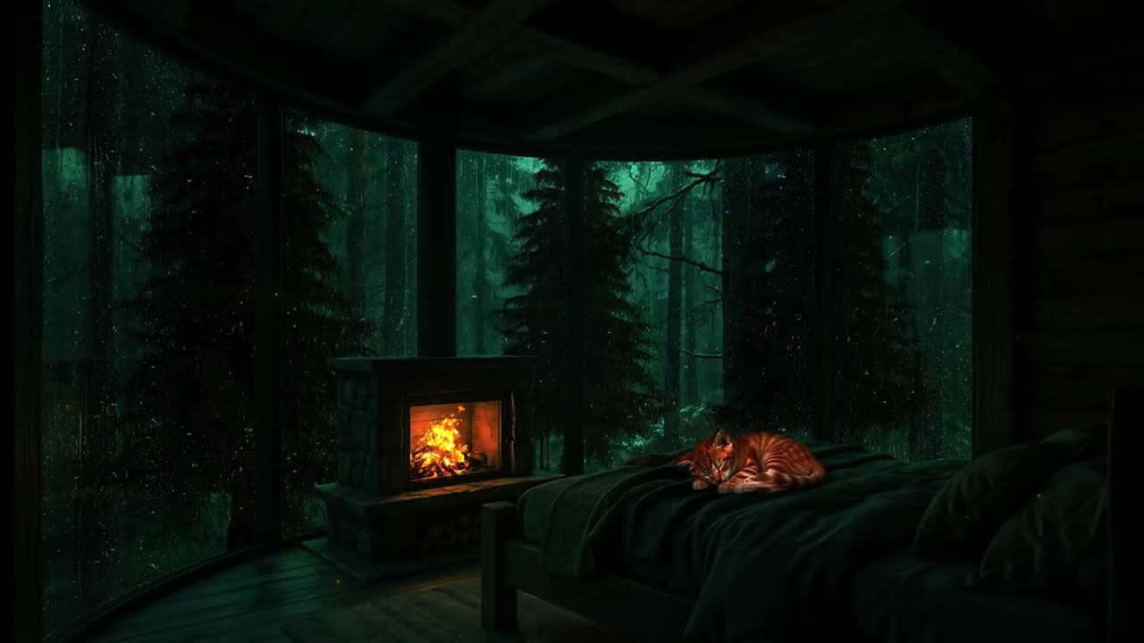 Soft Tranquil Rain in a Night Garden 🌧 (No Ads) | Calm ASMR Ambience for Deep Relaxation & Sleep