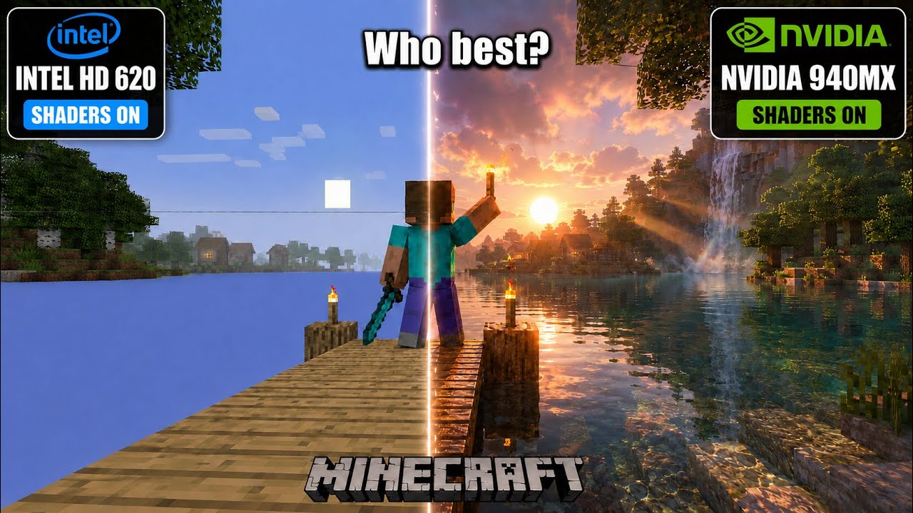 Nvidia 940MX vs Intel HD 620: Minecraft Extreme Shader CRASH TEST