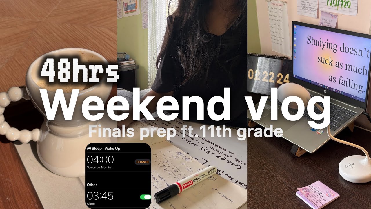 48HRS WEEKEND VLOG | class 11 finals prep study vlog | life in India 📚🎧🎀