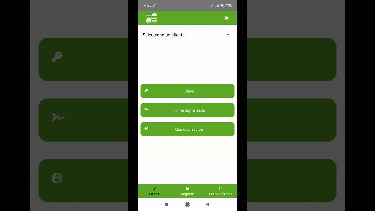 Firma del trabajador para el control horario desde el móvil en el campo