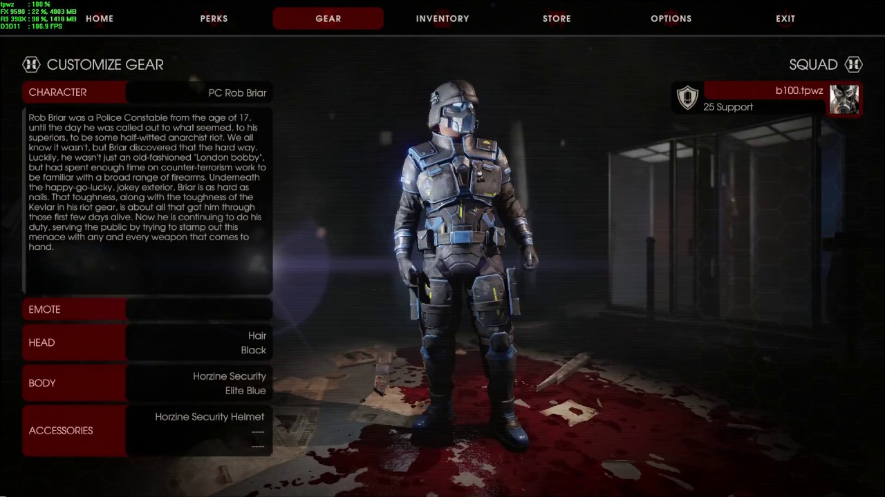 Killing Floor 2 Horzine Mark 7 Suit Elite Blue
