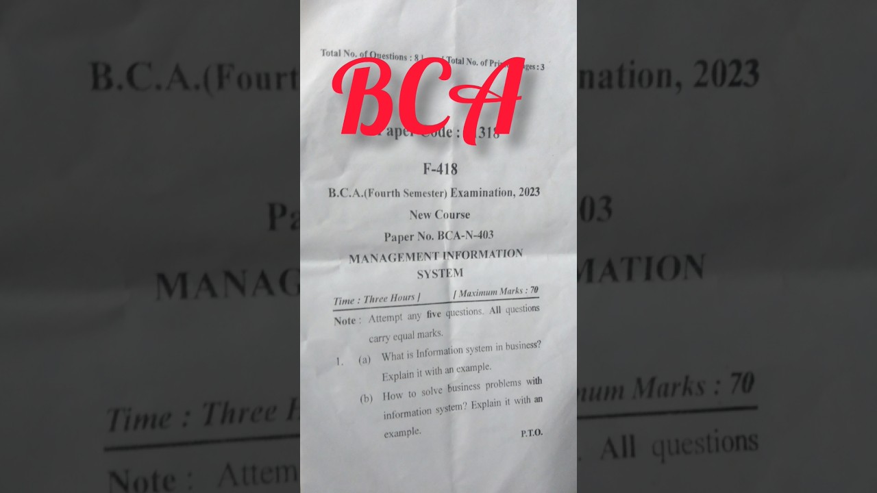 Management Information System Question Paper 2023 -Mjpru Question Paper