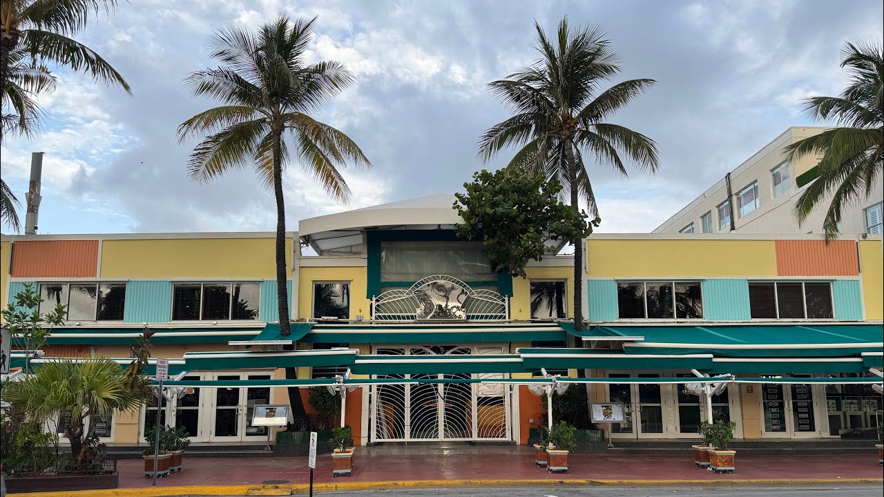 Miami Beach Ocean Drive Florida Morning Walk  | 4K HDR