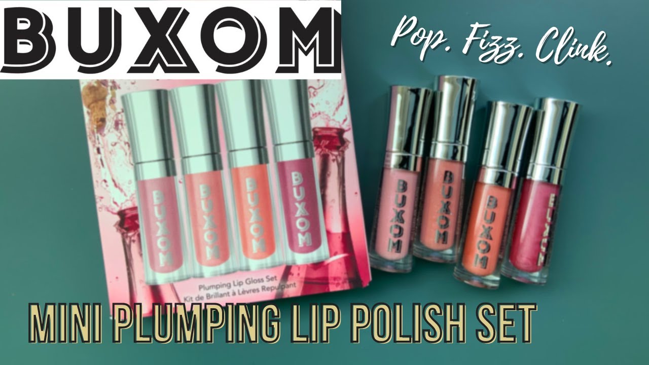 BUXOM POP. FIZZ. CLINK Mini Plumping lip Polish Set swatches