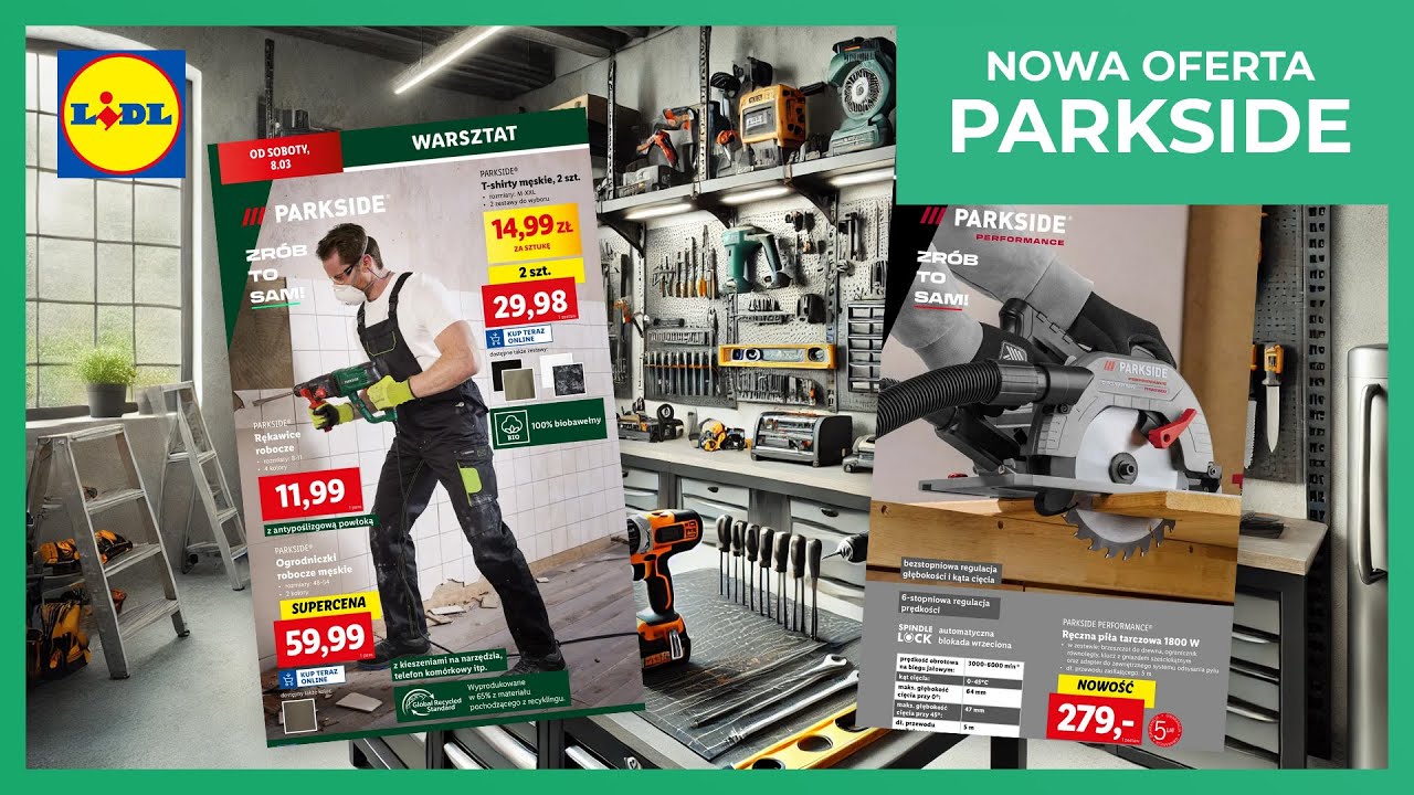 Nowa oferta narzędzi z Lidla - Parkside od 8 marca 2025, wkrętarki, piły perfomance.