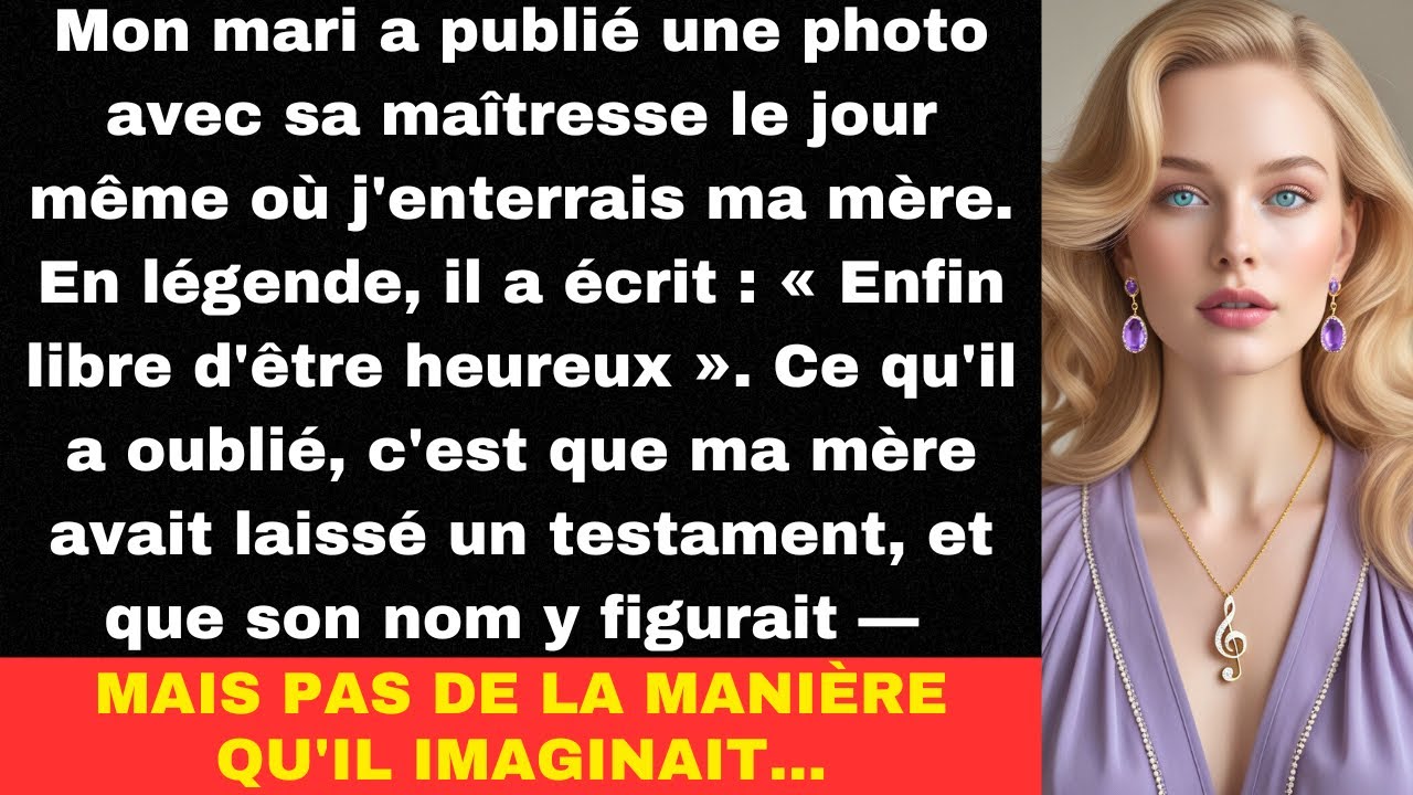 Mon mari a publié une photo avec sa maîtresse le jour même où j'enterrais ma mère. En légende, il...