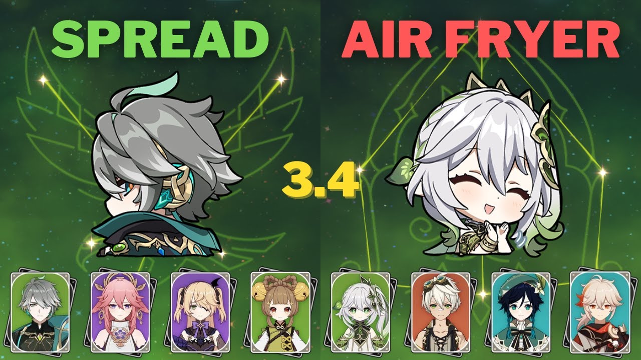 Spread Alhaitham ft Yae Miko & Air Fryer Burning team - 3.4 Spiral Abyss Floor 12