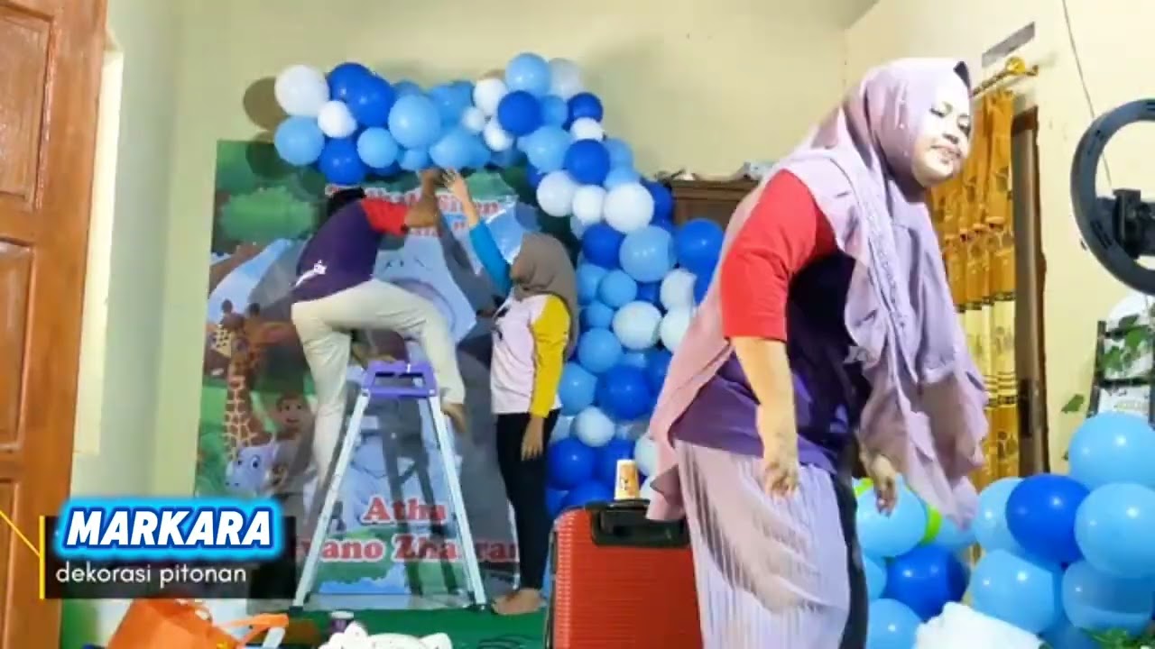 Cara Bikin Dekorasi Balon Siku Kanan untuk acara pitonan tedak siten