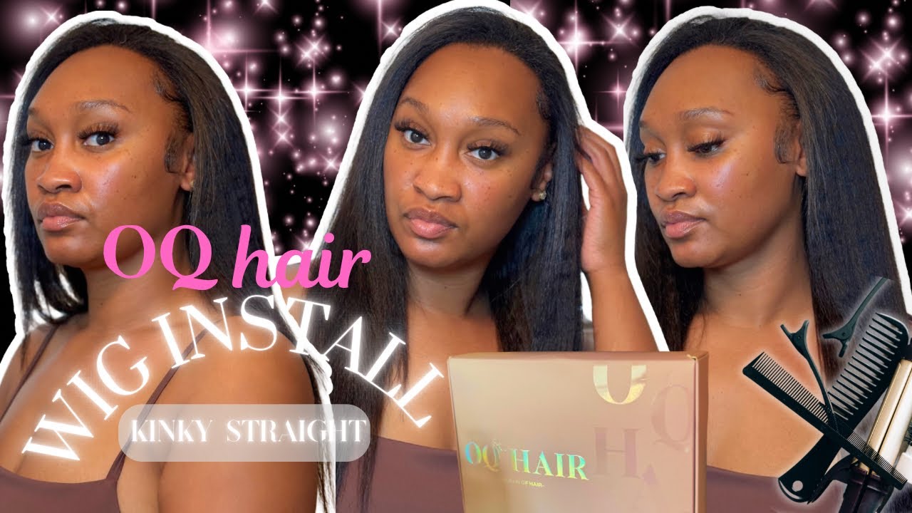 ✨ EASY Half Wig Install | OQ Hair Kinky Straight Slay 💁🏾‍♀️ | Beginner Friendly + Natural Look