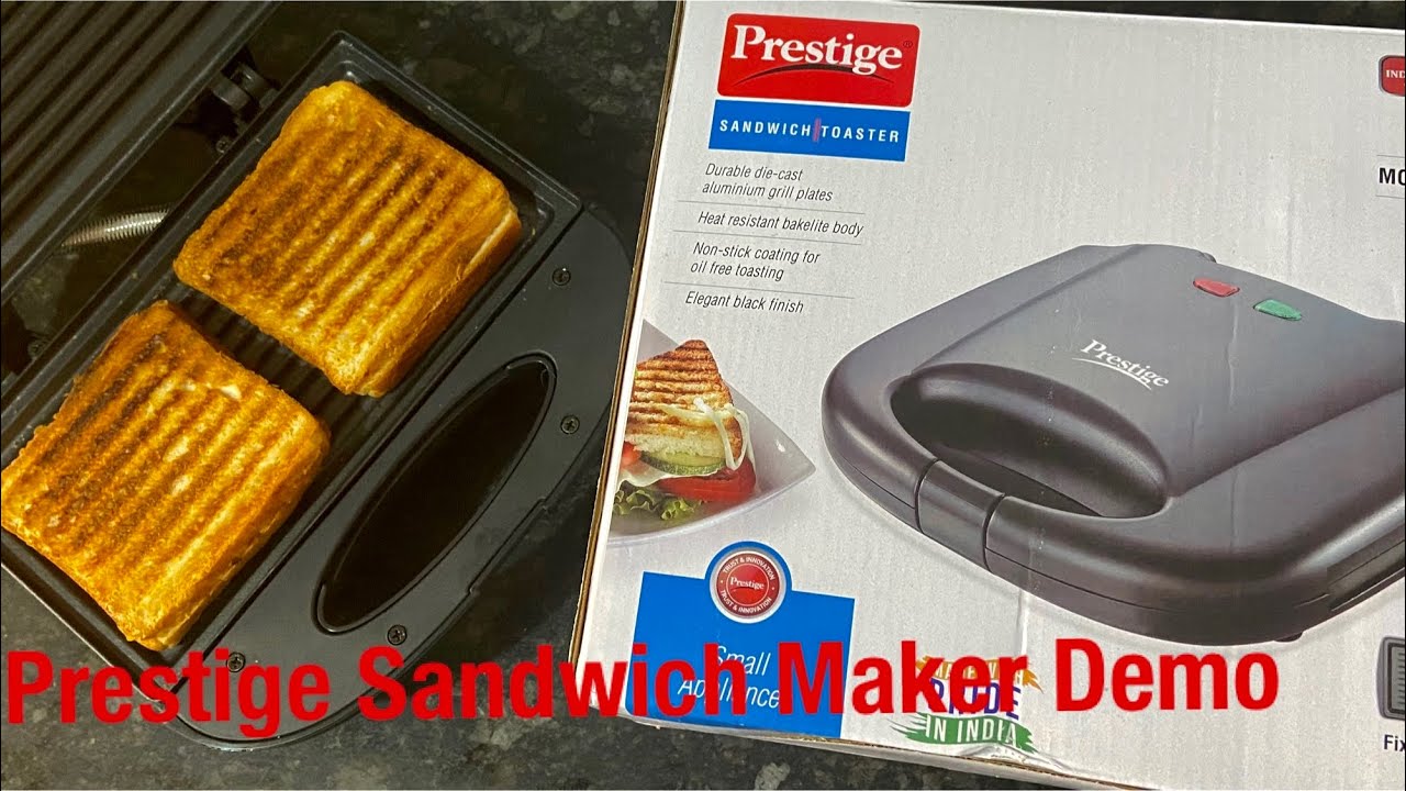 Prestige Grill Sandwich Maker PGMFB 800 watts | Prestige Sandwich Maker Review & Demo