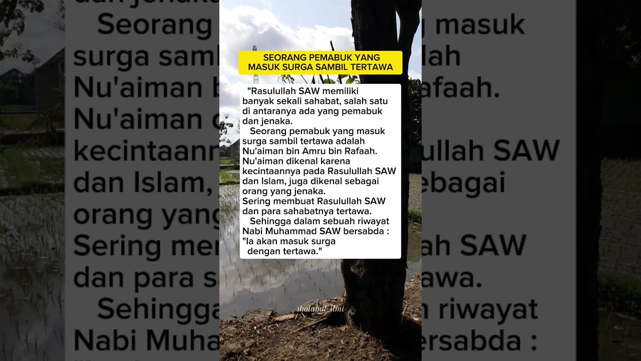 Seorang pemabuk yang masuk surga sambil tertawa #quotesislami #motivasiislam #motivation #shorts