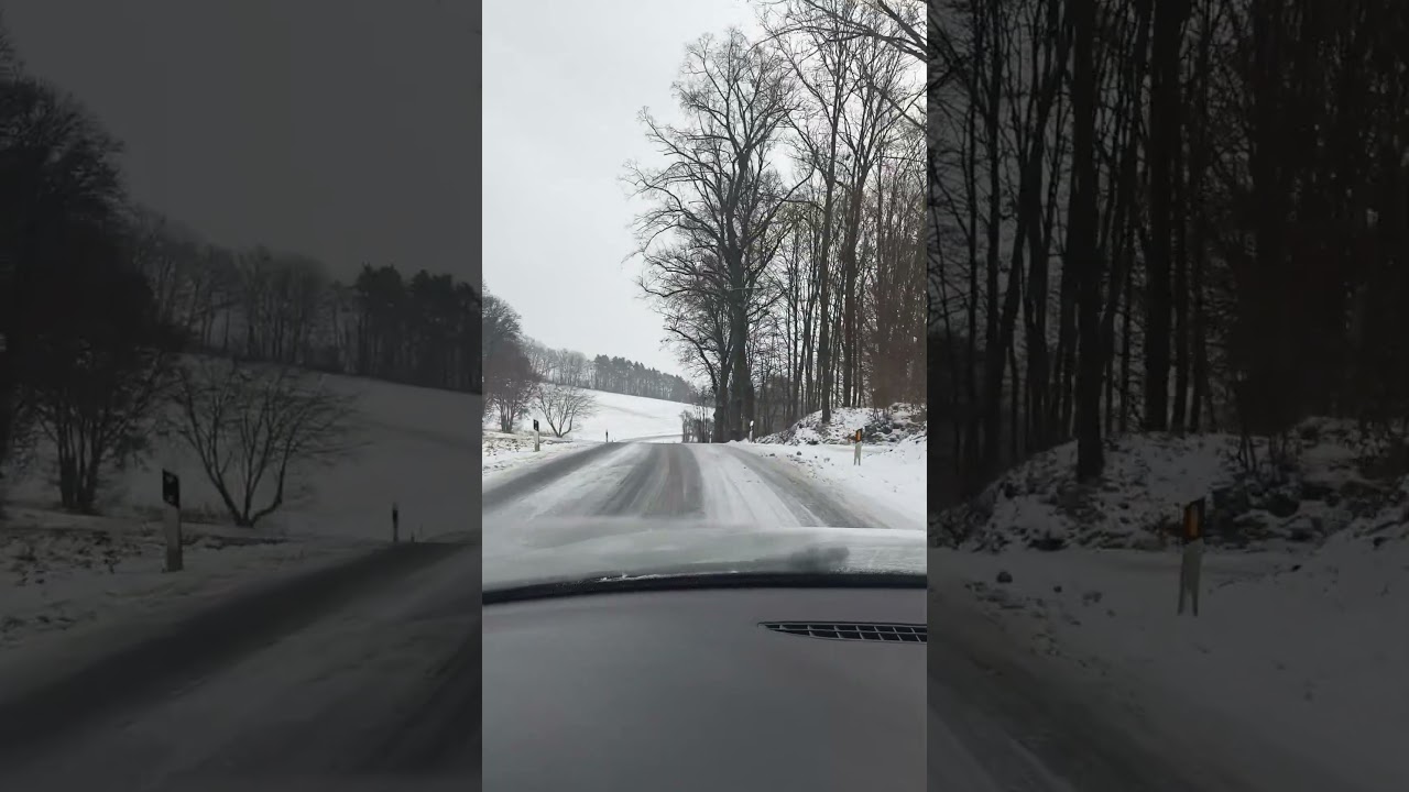 Fahrt durch Thüringer Schneesturm 