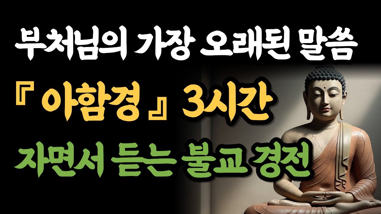 [자면서 듣는 불교 밤 명상 3시간]    자면서 듣는 불교 경전 『아함경』부처님의 가장  오래된 말씀 『아함경』 3시간  |   부처님 석가모니의 지혜