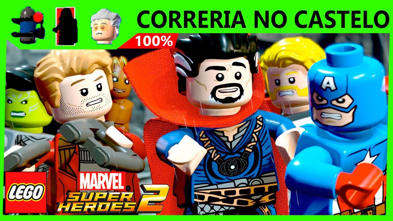 LEGO Marvel Super Heroes 2 #106 CORRERIA NO CASTELO 100% MINIKITS STAN LEE E PERSONAGEM Dublado