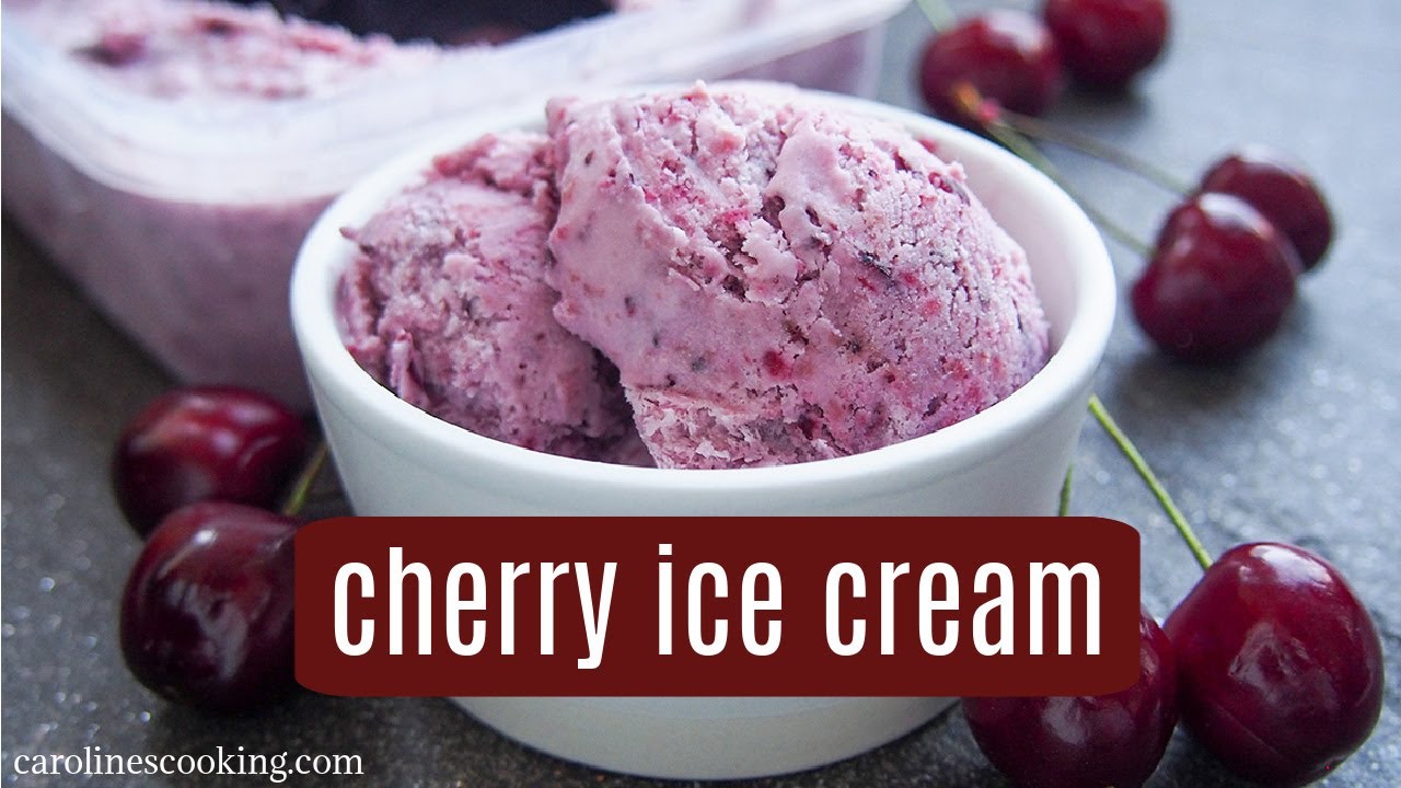 Cherry ice cream (no churn)