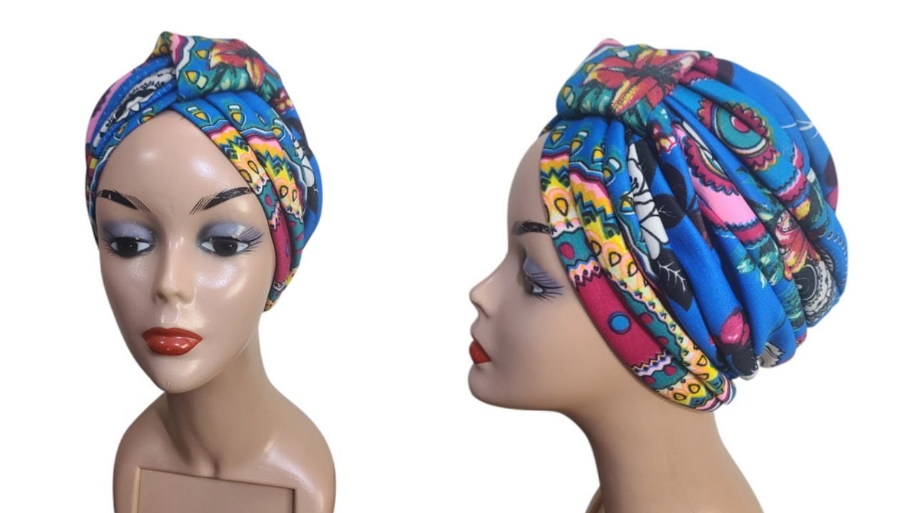 HOW TO MAKE A CROSS PLEATED TURBAN CAP WITH LOOP. (Detailed Tutorial) House of Dehella.
