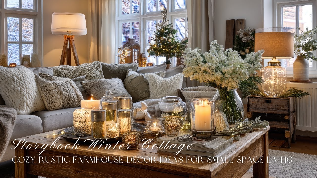 Storybook Winter Cottage 🏡|  Cozy Rustic Farmhouse Decor Ideas for Small Space Living