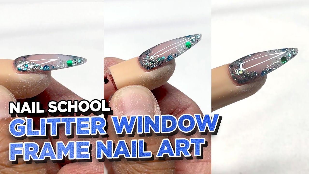 YN NAIL SCHOOL - Glitter Frame Acrylic Nail Art