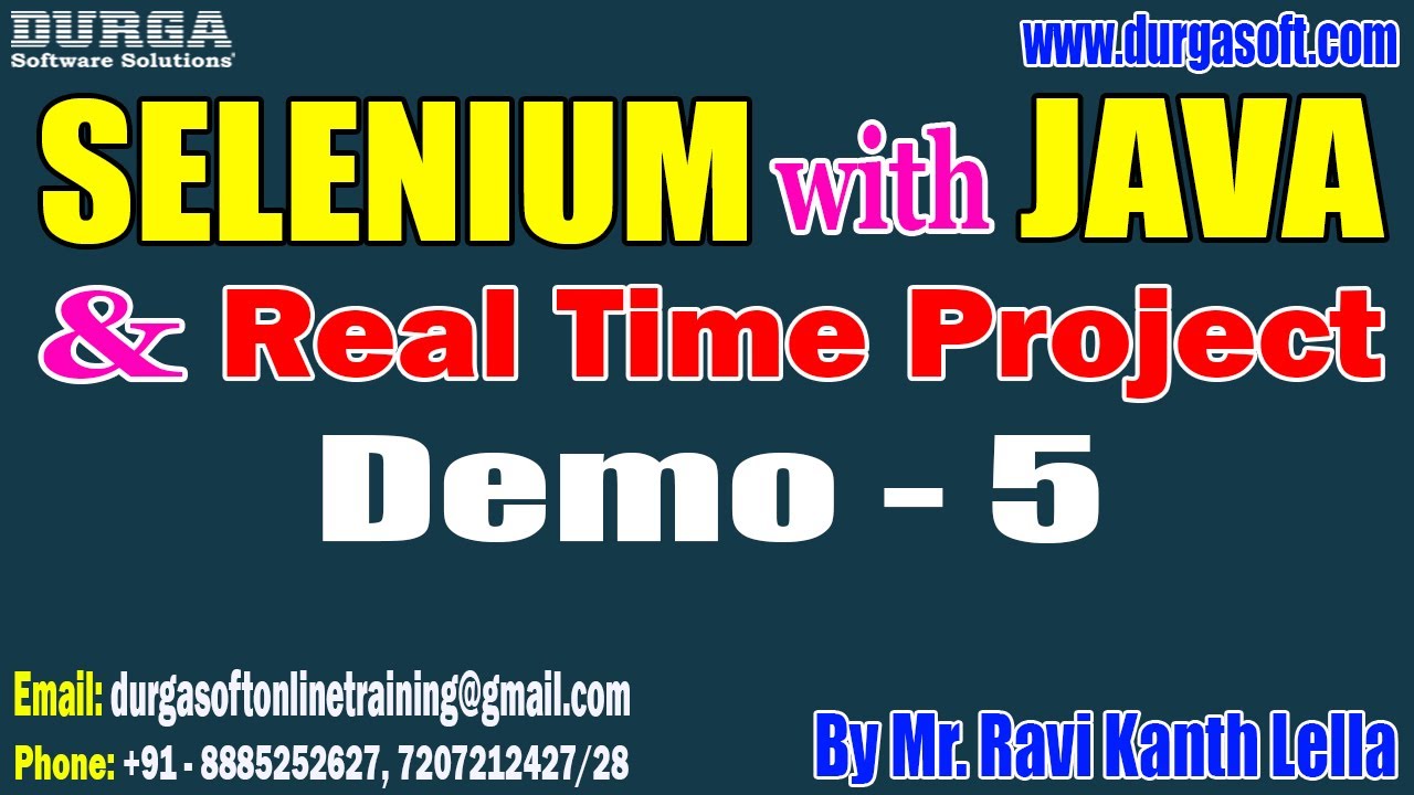 SELENIUM with JAVA tutorials || Demo - 5 || by Mr. Ravi Kanth Lella On 15-09-2023 @6PM IST