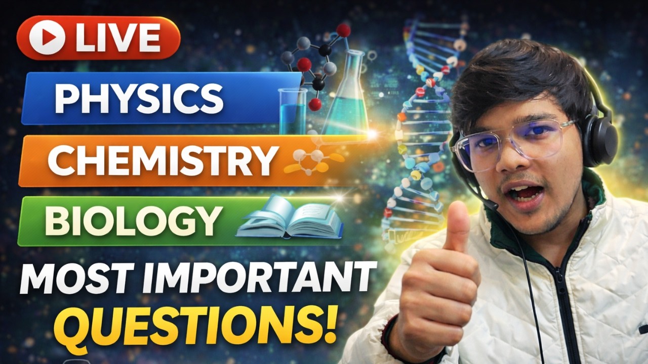 ICSE Class 10 LIVE 🔴 Physics, Chemistry & Biology | Most Important Questions | 9 PM