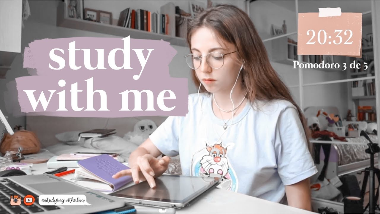 STUDY WITH ME - estudia conmigo con ruido ambiente y pomodoros de 25 min (Directo)